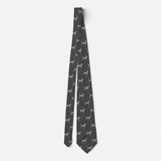 Harrier Dog Silhouetten Pattern Gray Neck Tie Krawatte (Rückseite)