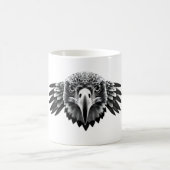 Harrier Hawk Head Black & White T - Shirt Kaffeetasse (Mittel)