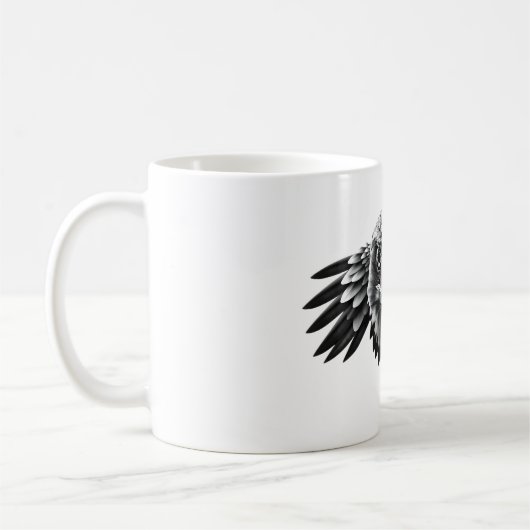 Harrier Hawk Head Black & White T - Shirt Kaffeetasse (Links)