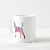 Harrier Hound Dog Geometric Pattern Silhouette Kaffeetasse (Vorderseite Links)