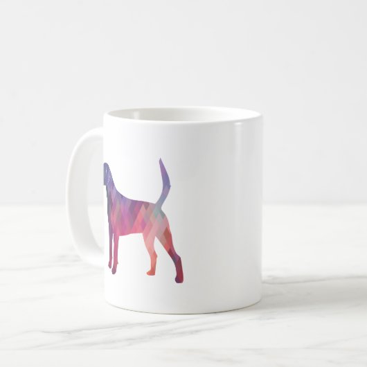 Harrier Hound Dog Geometric Pattern Silhouette Kaffeetasse (Vorderseite Links)