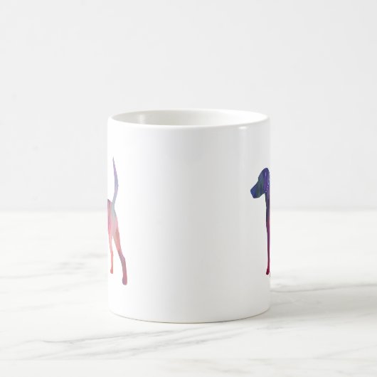 Harrier Hound Dog Geometric Pattern Silhouette Kaffeetasse (Mittel)