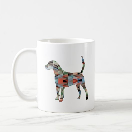 Harrier Hound Dog Geometric Pattern Silhouette Kaffeetasse (Links)