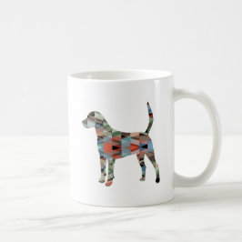 Harrier Hound Dog Geometric Pattern Silhouette Kaffeetasse