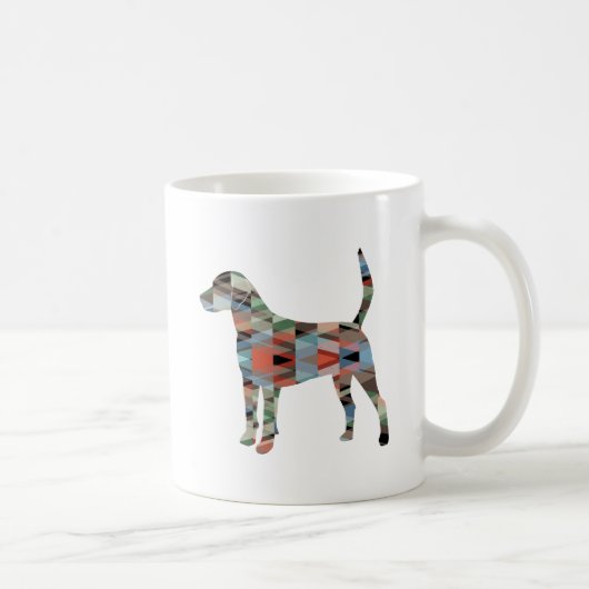 Harrier Hound Dog Geometric Pattern Silhouette Kaffeetasse (Rechts)