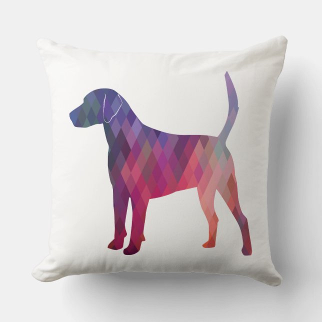 Harrier Hound Dog Geometric Pattern Silhouette Kissen (Vorderseite)