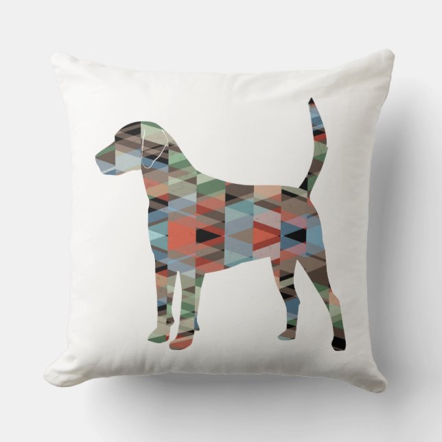 Harrier Hound Dog Geometric Pattern Silhouette Kissen (Vorderseite)