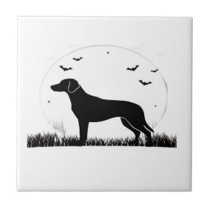 Harrier Hund � Halloween Mond Silhouette Klassisch Fliese