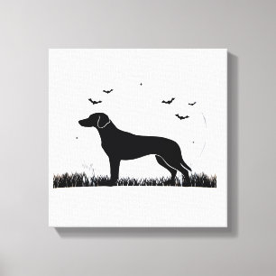 Harrier Hund � Halloween Mond Silhouette Klassisch Leinwanddruck