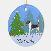 Harrier oder Beagle Dekorieren eines Weihnachtsbau Keramikornament (Links)