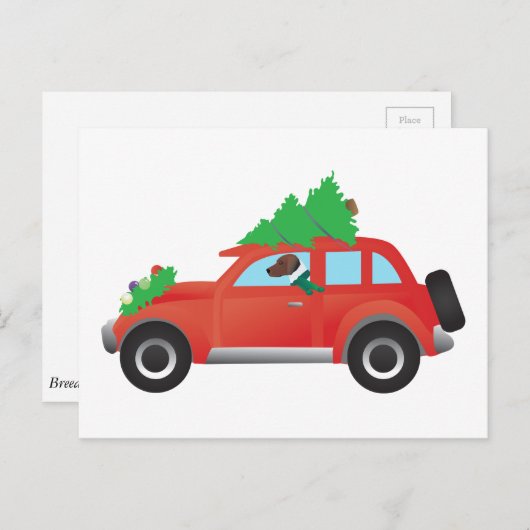 Harrier oder Beagle Führer mit Baum oben Postkarte (Vorne/Hinten)