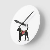 Harrier oder Beagle Hund Rasse Boho Silhouette Runde Wanduhr (Winkel)