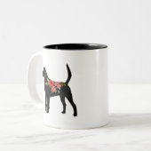 Harrier oder Beagle Hund Rasse Boho Silhouette Zweifarbige Tasse (Vorderseite Links)