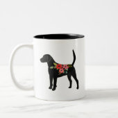 Harrier oder Beagle Hund Rasse Boho Silhouette Zweifarbige Tasse (Links)