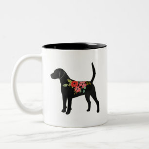 Harrier oder Beagle Hund Rasse Boho Silhouette Zweifarbige Tasse
