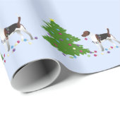 Harrier oder Beagle Silhouette Weihnachtsdesign Geschenkpapier (Rolleneckpunkt)