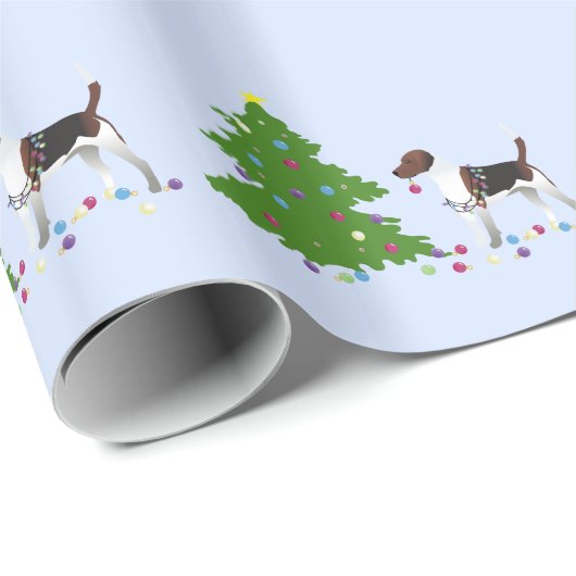 Harrier oder Beagle Silhouette Weihnachtsdesign Geschenkpapier (Rolleneckpunkt)
