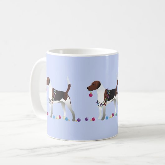Harrier oder Beagle Silhouette Weihnachtsdesign Kaffeetasse (Vorderseite Links)