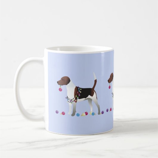 Harrier oder Beagle Silhouette Weihnachtsdesign Kaffeetasse (Links)