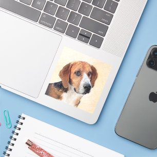 Harrier Painting - Niedliche Original Dog Art Aufkleber