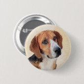 Harrier Painting - Niedliche Original Dog Art Button (Vorne & Hinten)