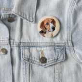 Harrier Painting - Niedliche Original Dog Art Button (Beispiel)