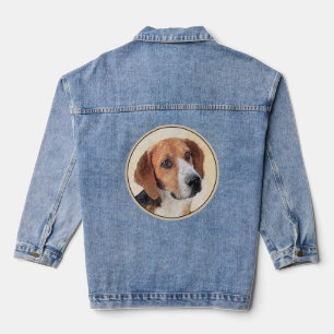 Harrier Painting - Niedliche Original Dog Art Jeansjacke