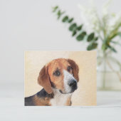 Harrier Painting - Niedliche Original Dog Art Postkarte (Stehend Vorderseite)