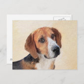 Harrier Painting - Niedliche Original Dog Art Postkarte (Vorne/Hinten)