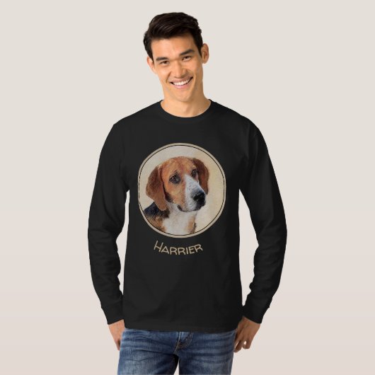 Harrier Painting - Niedliche Original Dog Art T-Shirt (Vorne ganz)