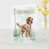 Harrier Rasse Hund unter Geburtstagszeichen Karte (Gelbe Blume)