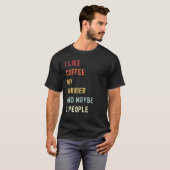 Harrier Retro Hund und Kaffee T-Shirt (Vorne ganz)