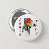 Harrier Santa Paws Button (Vorne & Hinten)