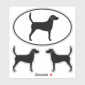 Harrier Silhouetten Hunde Rasse Vinyl Sticker Set (Blatt)