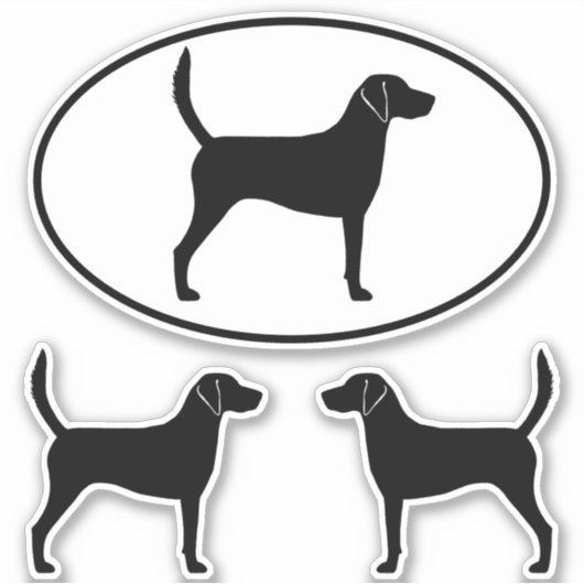 Harrier Silhouetten Hunde Rasse Vinyl Sticker Set (Vorderseite)