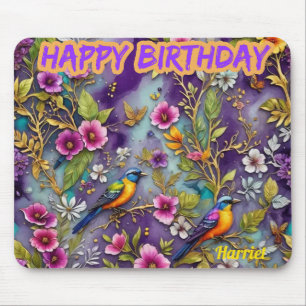HARRIET ~ Birds Blume ~ Geburtstagsgrüße ~ Mousepad