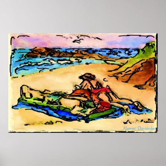 HARRIET DAVIDSOHN ILLUSTRATION - AM STRAND POSTER (Vorne)