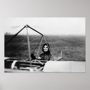 Harriet Quimby in ihrem Bleriot Eindecker Poster