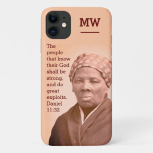 HARRIET TUBMAN Bible Verse MONOGRAMM Peach Case-Mate iPhone Hülle