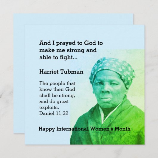 HARRIET TUBMAN Custom Scripting Motivierend Zitat (Vorne/Hinten)