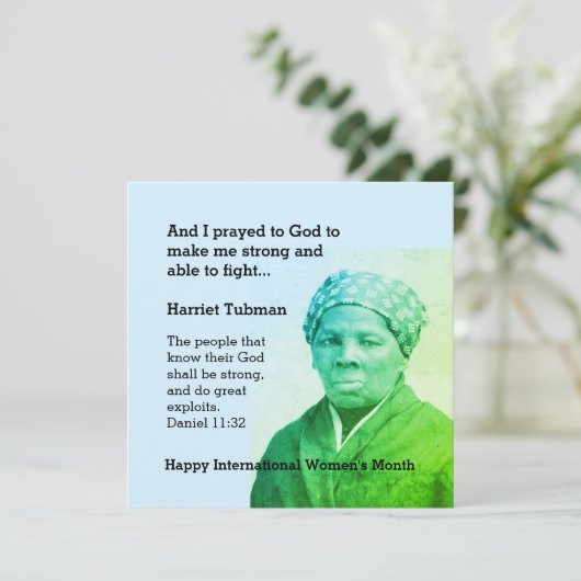 HARRIET TUBMAN Custom Scripting Motivierend Zitat (Stehend Vorderseite)