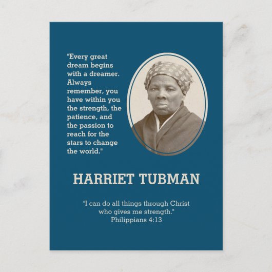 HARRIET TUBMAN Dreamer Quote | BHM Postkarte (Vorderseite)