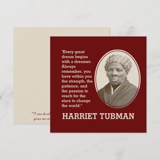 HARRIET TUBMAN | Jeder große Traum | MOTIVIEREND (Vorne/Hinten)