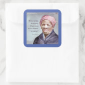 Harriet Tubman & Quote Quadratischer Aufkleber (Tasche)