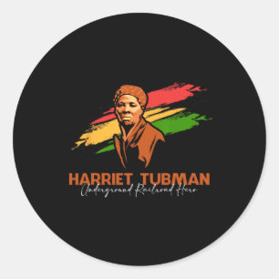 Harriet Tubman Untergrund Railroad Hero Black Runder Aufkleber