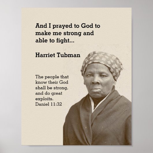 HARRIET TUBMAN Zitat Custom Scripting Motivierend Poster (Vorne)