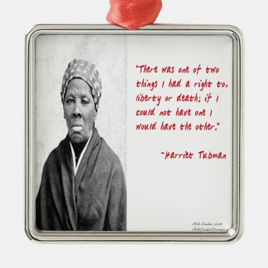 Harriet Tubman zitiert Geschenke zu "Freiheit oder Silbernes Ornament (Vorne)