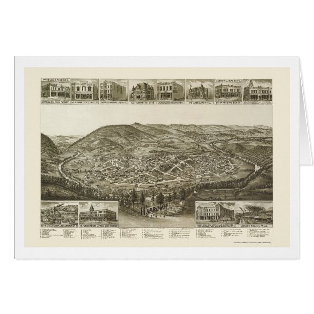 Harriman, panoramische Karte TN - 1892 (Vorderseite (Horizontal))
