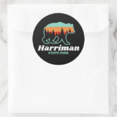 Harriman Staat Park Idaho ID Bear Retro Runder Aufkleber (Tasche)