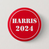 Harris 2024 Bright Blue & White Button (Vorderseite)